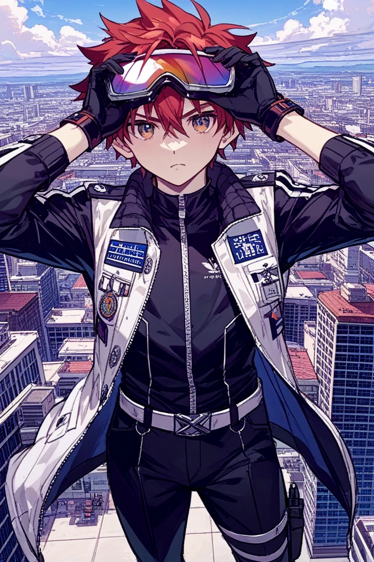 ridiculous resolution, high resolution, (masterpiece:1.4), super detailed, 1boy, seen from above, space, floating, --v 6
