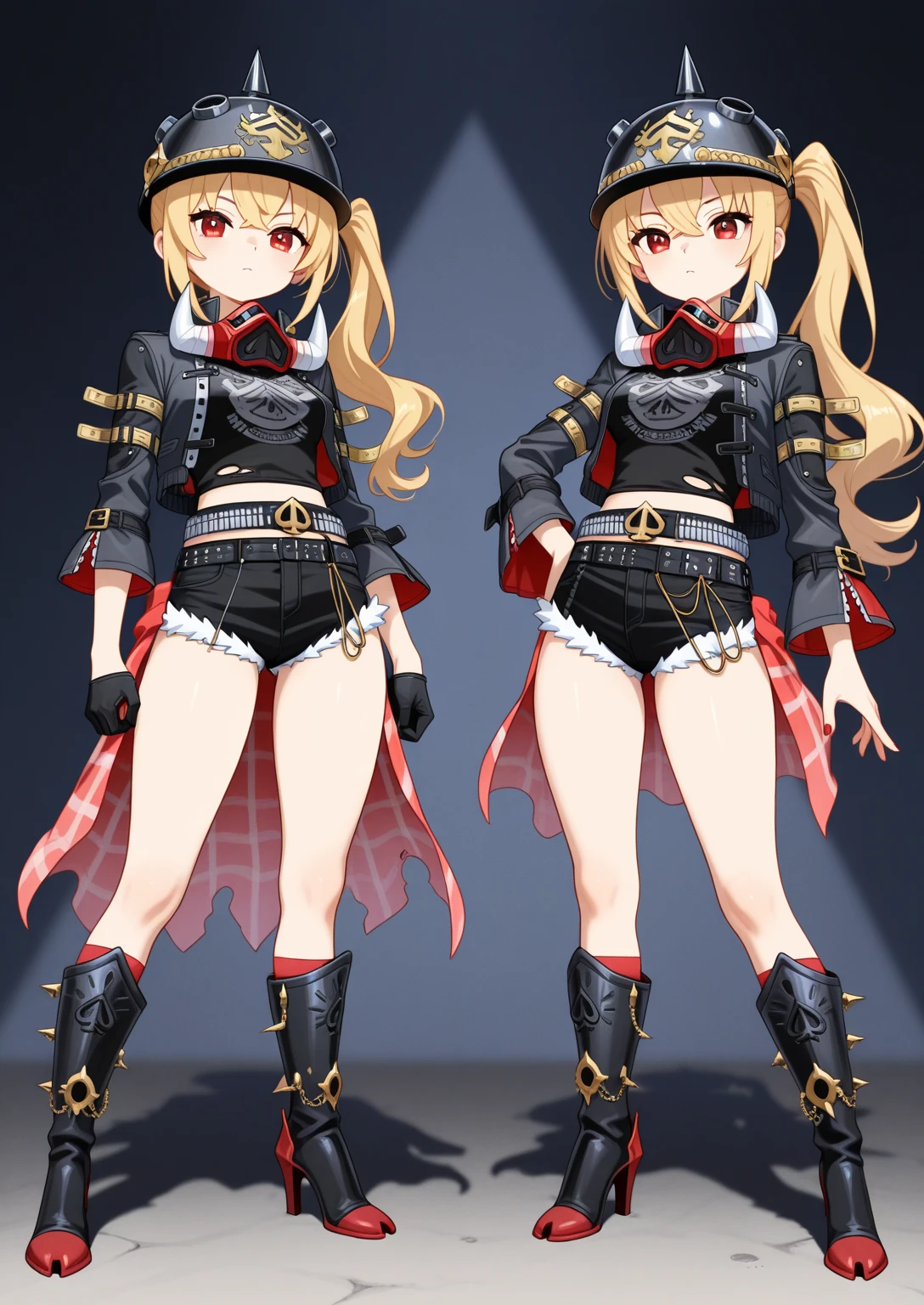 police girl ,blonde hair,blue eye,character design sheet, character turnaround, character in different poses