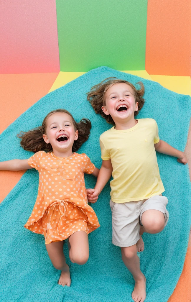 Create image in which boy is laying on girls knee in garden