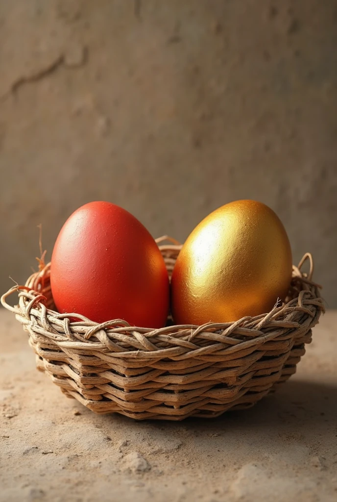 ((best quality)), ((masterpiece)), (detailed), One day, he found a golden egg in his chicken's nest.