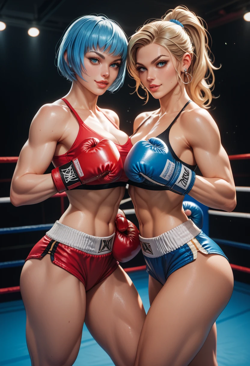 Five Fingers、Colossal tits、Fitness Model、musculature、clothes shiny、Cool smile、Tanned glowing skin