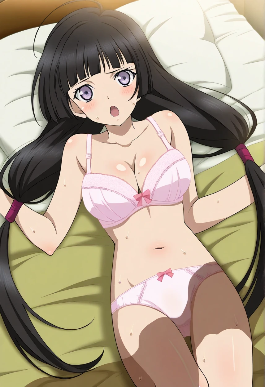 superfine illustration,Solo, 1girl in,Dynamic Angle,Cowboy Shot,Woman on top,The bikini,Beautiful breasts,Indian style,Bedroom,on the bed,embarrassed from,cute little,Spread legs, anime colours, {{{masutepiece}}},
{{{{{Official art}}}}},
{{{High quality}}},
{{{Best Quality}}},
{{{{8K_Wallpaper}}}},
{{{{extremely detailed eye}}}},
{{{{extra detailed body}}}},
{{{{extremely detailed fingers}}}}, , medium breasts, Female , Underwear,Beach , White bra, White lace panties, angry,Closed mouth,steam,recumbent position