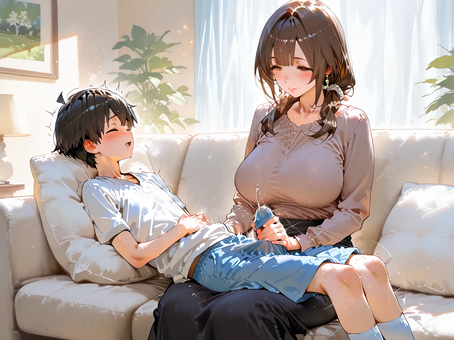 nsfw penis(((1 mommy and 1 little boy))),(((They are hugging each other,nsfw))),(((boy grabs mommy's Breasts, grabs Breasts,touch Breasts,nsfw))),Blake,woman,(tears:1.1),(skirt,panties),(Sweat:1.3),(lace panty),((Squint eyes:1.2)),((panic,Embarrassing:1.1)),(woman,Intense orgasm),Blake,(Laundry room),((Professional)),masterpiece,squat (((1 mommy and 1 little boy,They are hugging each other))),(((boy grabs mommy's Crotch, grabs hip,touch Breasts))),Blake,woman,(tears:1.1),(skirt,panties),(Sweat:1.3),(lace panty),((Squint eyes:1.2)),((panic,Embarrassing:1.1)),(woman,Intense orgasm),Blake,(Laundry room),((Professional)),masterpiece, Highest quality, Very detailed,((Perfect hands)),Great background, Meaningful Background, Absurd background, Artistic Overlays,Cinema Lighting,Ray Tracing,Holy Light,(Spread legs), Thighs, huge Breasts