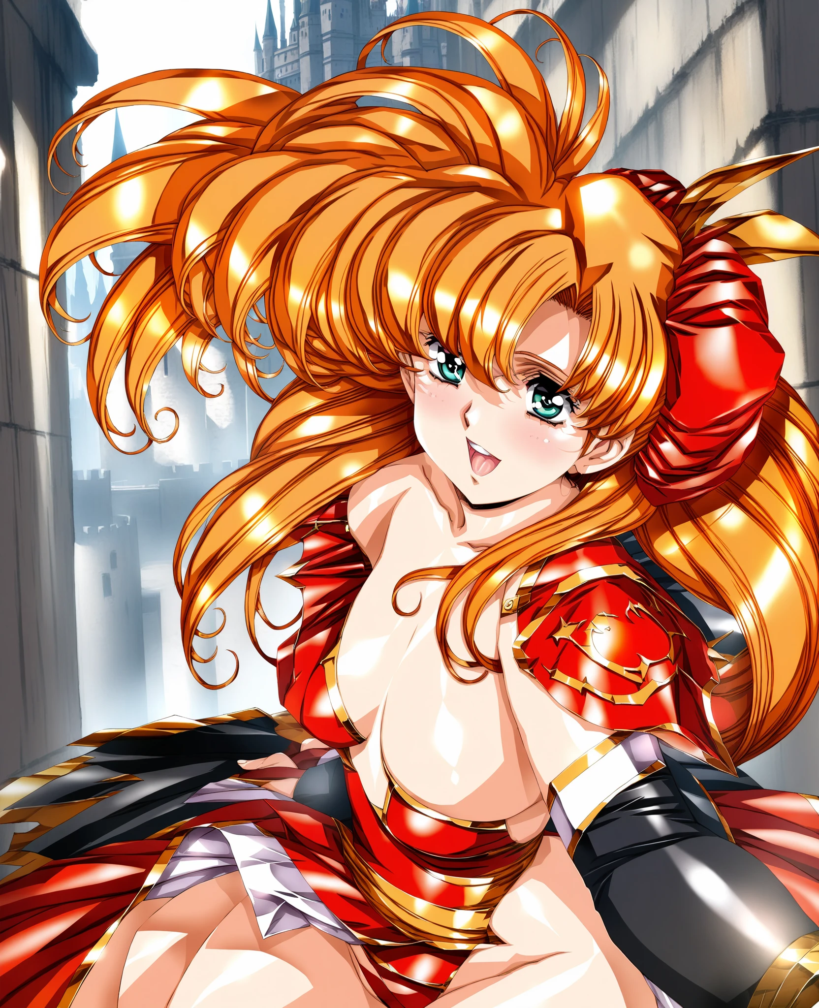 (nsfw),(Extremely vulgarity),(severe humiliation),(uncensored),score_9, score_8_up, score_7_up, score_6_up, score_5_up, score_4_up,detailed Lora,masterpiece,best quality,highres,absurdres,official art,official style,source_anime,anime coloring,(anime_screencap),(megami magazine),anime,animated,explicit,shiny skin,extremely detailed CG unity 8k wallpaper,detailed face,perfect face,beautiful face,detailed eyes,perfecteyes,expressive eyes,perfect anatomy,BREAK,MIzuki_Tachibana,blond hair,long hair,ponytail,blue eyes,red lips,(erotic ass:1.4),(anus),(huge breasts),high quality nipple,wild pubic hair,cleavage,purple bodysuits,clothing cutout,purple gloves,high heels,blush,(sweaty),(crying),(torn clothes),(almost naked),arms up,armpit,spread legs,nallow waist,lewd lowerbody,(dildo in pussy:1.4),(anal beads),(from behind:1.4),looking at viewer,cowboy shot,(bdsm),(restrained),from below dynamic angle,(on the dark prison),