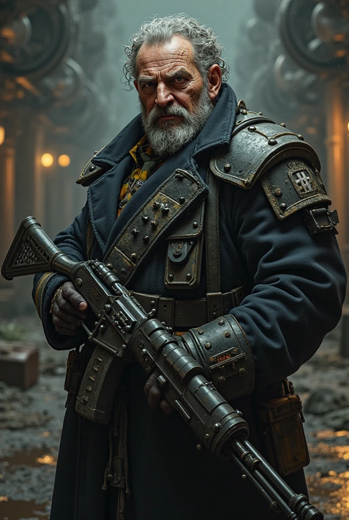 (1man, wrinkled face, old male:1.2), frail, amber eyes, yellow hair, razor cut,
(style-rustmagic:0.8), looking at viewer, solo, upper body, detailed background, (victorian theme:1.1), purifier, serious expression, silver trimmed intricate leather clothes, coat, straps, belts, skull symbols, pockets, buckles, silver blade, shadowed face, flasks, hood, gunpowder, chains, medieval guild house in background, winter, occult atmosphere, dim lighting, shadows, warhammer dark fantasy,
<lora:mitsuart_v8.1a:0.6>,