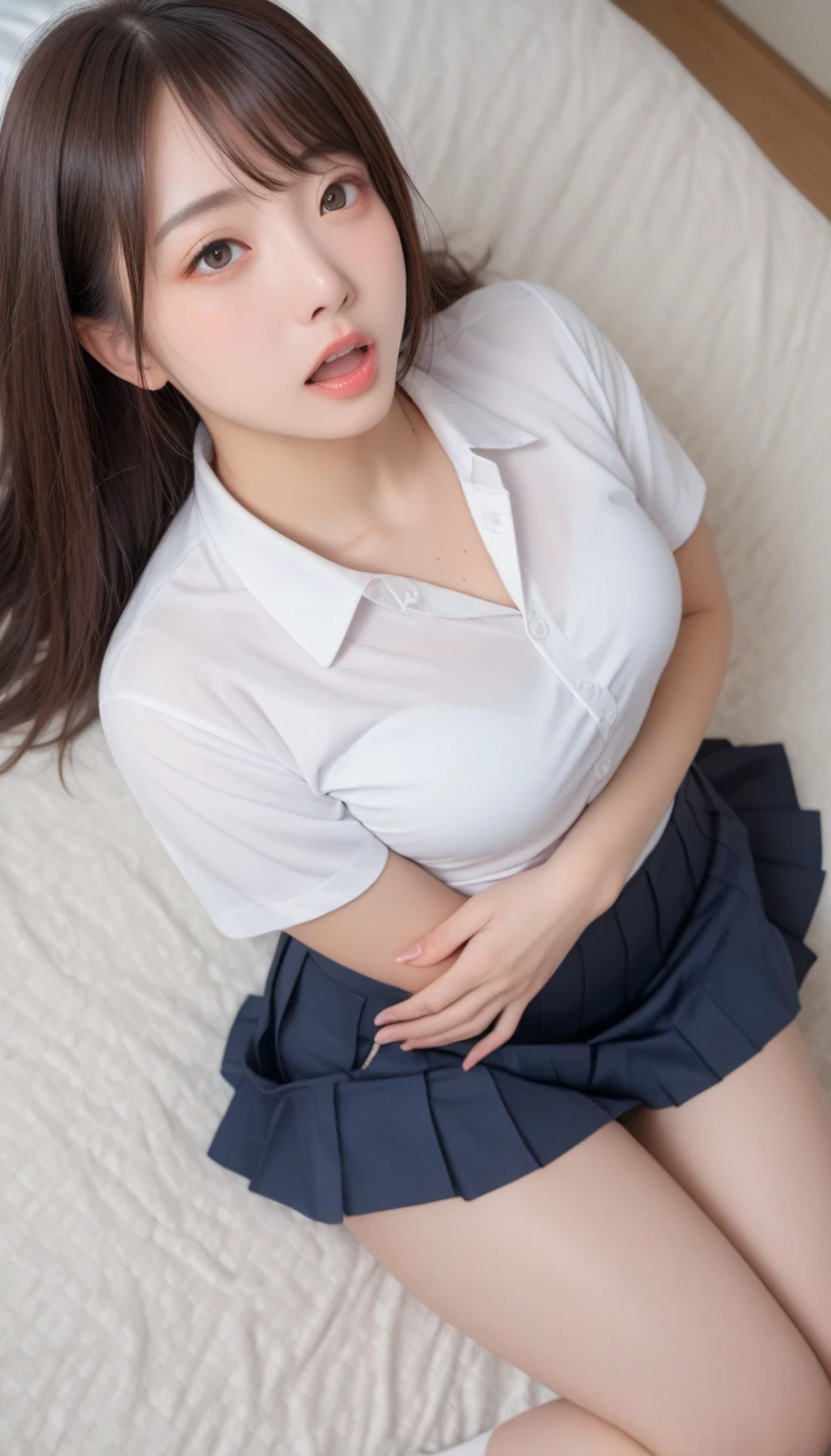 Medical examination, plump, a girl doctor and girl student, 2 girls couple, flirting, deep kiss, crotch touching, breast-touching, 2 girls, Japan high school uniform, pleasure face, and underwear see-through, (medium firm breasts: 1.9), whiplash, good development, sit with legs open, panties pulled aside, partially visible pubic area, pubic genitalia super detailed clear silhouette: 1.6, soft pubic hair visible, fancy hotel room, soft professional photography light, hair backlight