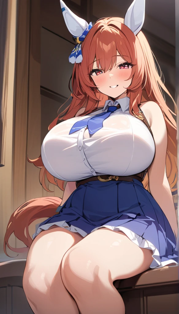 1girl, large breasts,
komaro, blue eyes, orange hair, bangs, bags under eyes, hair between eyes, long hair, long sleeves, , serafuku, sailor collar, (white shirt:1.2), pleated skirt, black pantyhose, open mouth, (:o:1.2), (from below:1.2),, best quality, masterpiece, highres, anime girl, big breast++, big large butt,