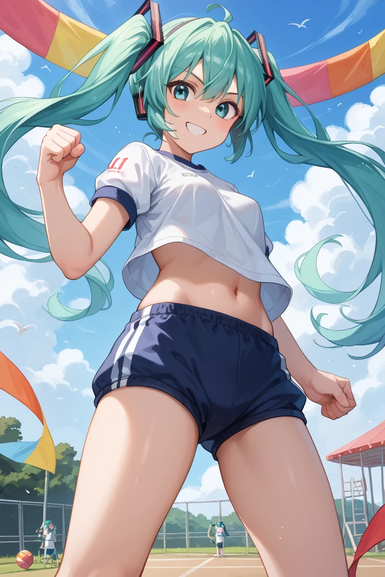 Hatsune Miku Anime Illustration Running Bloomer Pink Sports Bra