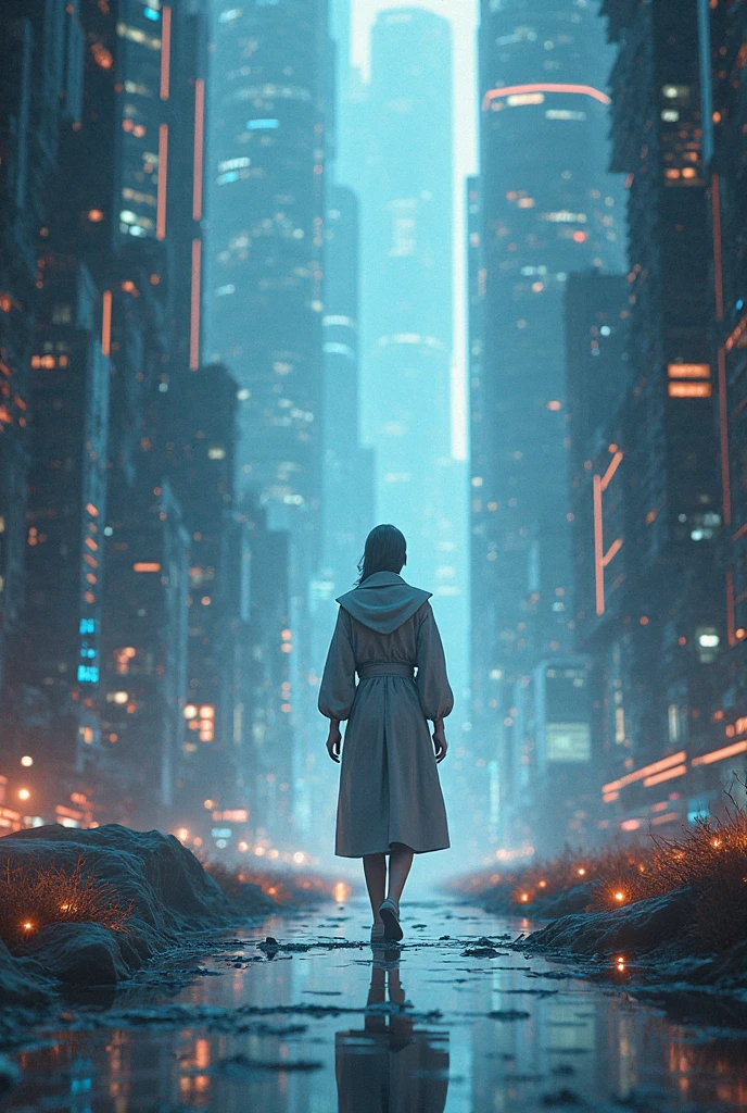 arya stark is seeing the modern city for the very first time, happy cherish face detailed face, walking on times square at nigh, still wearing her traditional cloths