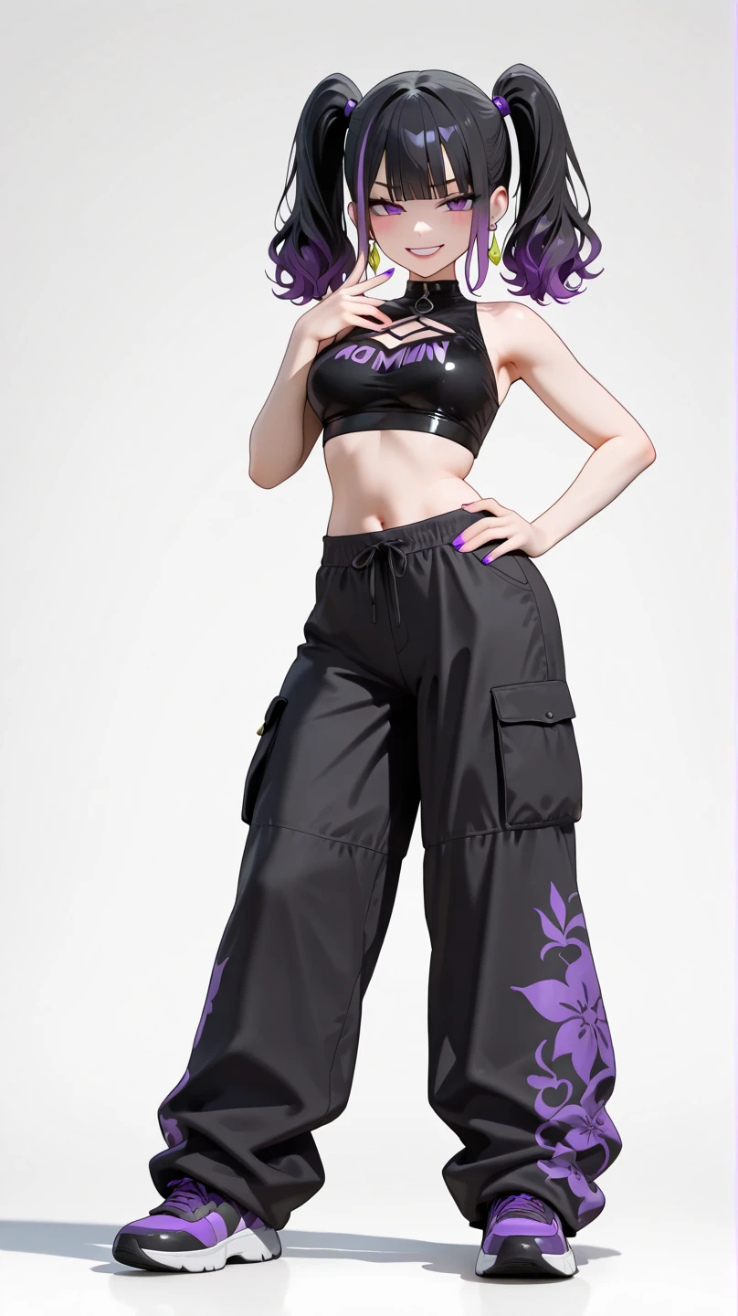 (masterpiece, best quality:1.2), cowboy shot, solo, 1girl, scathach \(fate\), smile, closed mouth, looking at viewer, arms behind head, hair flower, hibiscus, bikini, sarong, beach