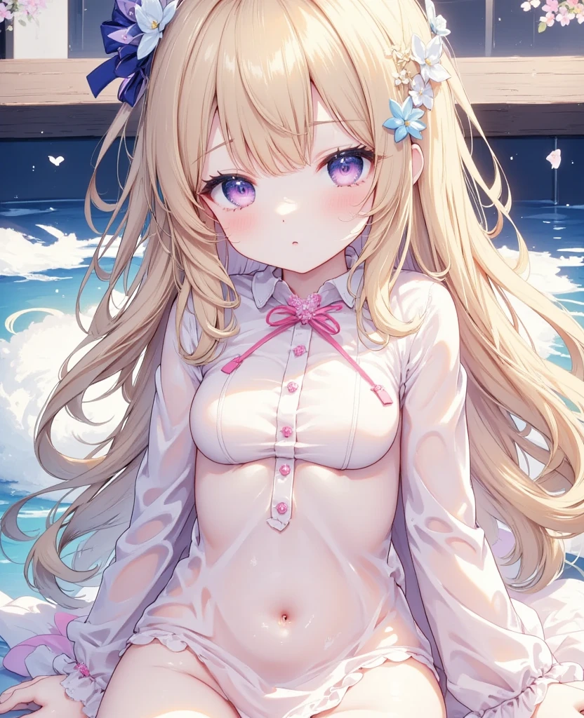 (8k, Highest quality, masterpiece:1.2),cute,cute女の子たち,Couple girls,2 people,Young Face,ディープkissをする,mesugaki,Fantasy_world,kiss,On the grassland,Lie,A one-piece dress with visible nipples,Oral;String Bra,String panties,Beautiful thighs,Gentle caress,Heavy breathing,White liquid splashes onto my face,Starry Sky,night,White liquid dripping from thighs