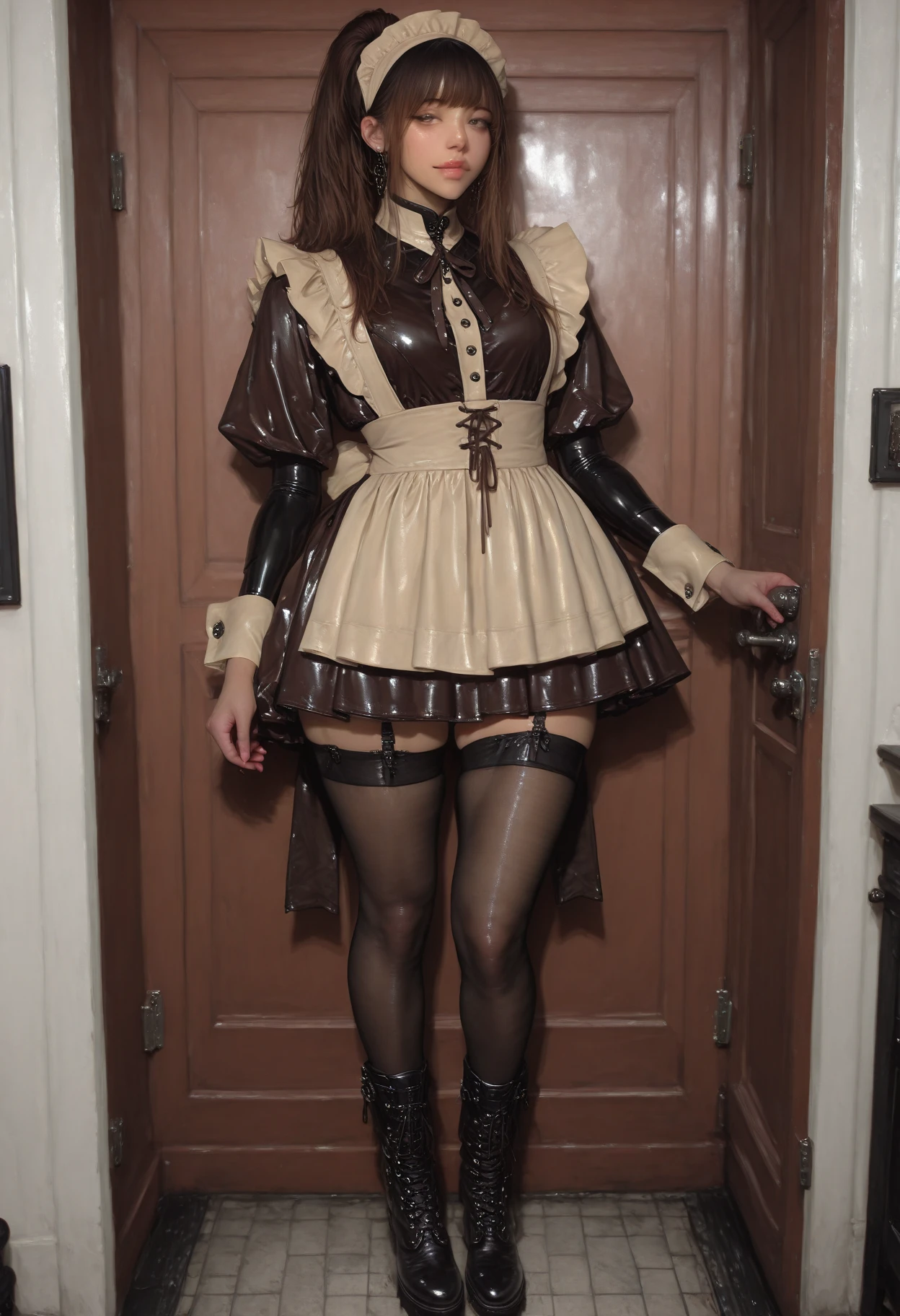 (masutepiece:1.0), (Best Quality:1.4), (A high resolution:1.2), (Photorealistic:1.4),(from below:1.5), (8K, Raw photo:1.2), (Soft Focus:1.4),BREAK,There is 2girls wearing latex lingerie, gothic lolita who is standing on the street and hugging each other and smiling and taking pictures.............................................................,full body lesbian, (hugging each other:1.2),BREAK,She is wearing a translucent latex lingerie gothic lolita,(translucent gothic lolita:1.3) ,(translucent frill skirt:1.4),BREAK,Slime skin,smooth tight gothic lolita, translucent skin,Latex, Translucent body,latex shiny,detailed hand fingers,(glossy latex brown gloves:1.5), The perfect gloves for your skin,BREAK,bob hair,glossy shiny reflective,natural make up,goddess of Japan, Glossy skin,gorgeous japanese model,Tecateca,shiny,Slimy,(Glossy thigh-high boots:1.2),BREAK,detailed background,in the castle