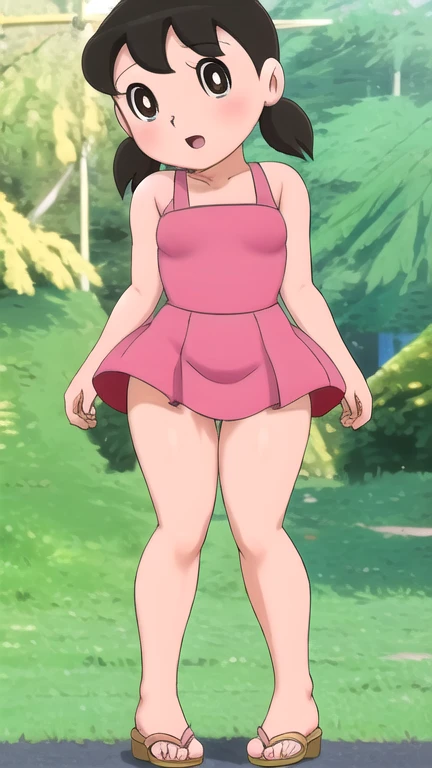 multiple views, split view:1.2),, (Full body from the front: 1.5), (Full body from the back: 1.1), One girl, One Queen, black eye, Hair Bun, High bun hair), Pink lipstick, Beautiful girlish body、Blue Bikini、Pink lipstick, Highly detailed soft indirect lighting, 4K, Perfect Eyes, Perfect Face, Perfect lighting, High heels, Summer Sea、,View your viewers,smile