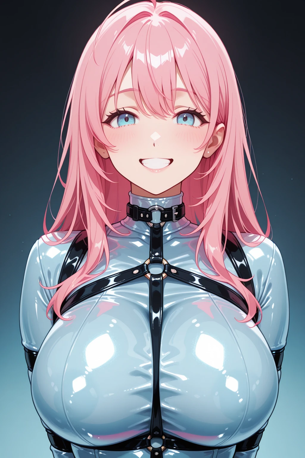 (8K, top-quality, masterpiece:1,2), (reallistic, Photorealsitic:1.37), Super Detail, One girl,), (Highly detailed), (beautifully detailed eyes), (of the highest quality), (super detailed ), (masterpiece), (Detailed face),20yr old, ,1 girl, ((pink hair,long hair)), medium breasts, clothed, Perfect Lighting, BREAK, (cut-out glossy bodysuit:1.5), (midnight blue:1.3), (satin:1.2), (shiny:1.3), (white lines:1.2), (shoulder cut-outs:1.2), (chest cut-outs:1.2), (tight-fitting:1.2), (silver chain necklace:1.2), (silver hoop earrings:1.2), (blue suede pumps:1.2), BRAKE, (high quality:1.5), (upper body and thighs:1.3), (long wavy pink hair:1.3), (mysterious smile:1.2), (downcast eyes:1.2), (looking at viewer:1.2), (hands in front of chest:1.2), (one leg forward:1.2), (tiptoes:1.2), (cutouts visible:1.2), (burgundy background:1.2), (dramatic lighting:1.2), BRAKE (sweat:1.5), (steam:1.2), (masturbation:1.2), (girl trembling with sexual climax:1.1), (looking at viewer:1.3), ahegao, (open mouth, drool:1.2), (Lots of white liquid:1.2), (lots of cum:1.5), (NSFW:1.2), (erect nipples:1.2),.nsfw