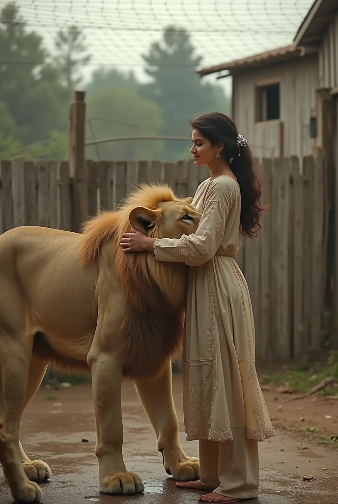 
bride with lion