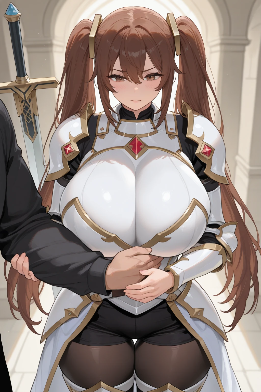 (Browsing Caution:1.4)、(masterpiece, Highest quality), Intricate details,(buzzer、Near future)、(Black Hair)、(Blue and white armor、Broken Armor、Gloves、hair ornaments、Sword Holding)、(The men around me are wearing sunglasses.、The men around me are wearing masks.) One Woman、(Clothes get torn)、(20-year-old female)、(cry、shout、run away、The stick enters the crotch、Clear liquid comes out of the crotch、Blood flows from the groin) Bearded Man, surrounded by Three Men, Scared, Think carefully, dark,Blood,(Three Men)、A man grabs her waist、Bearded Manが胸をつかむ、Young man hugging、Bearded Manが腕をつかむ、Grab the leg、Man and woman Have sex、M-shaped feet、(cry、His penis goes between my legs)、Fight、Tying your hands、Tie your chest with rope、Prisoner、Imprisonment、(Excessive 、Cum on body:1.2、cum in Pussy)、(Old man licking)、(hug、Touching the chest)、((Browsing Caution),(2 men、1 female,Have sex),(Top girl,Straddle),( Sealing)、(Put your hands inside your skirt、Has a peniuscular, A fat man forcefully hugs a woman、The woman is dressed as a heroine.)、(Put your arms behind your back, bound,)、(bound、ロープでTying your hands)、(pig man)、(Beautiful nipples)、(Oak)、(Hairstyle: Good)