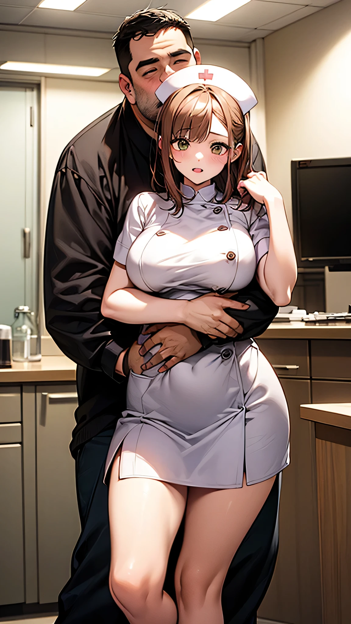 Big-breasted high school student has her genitals secretly photographed by a creepy old man、Perfect body、cry