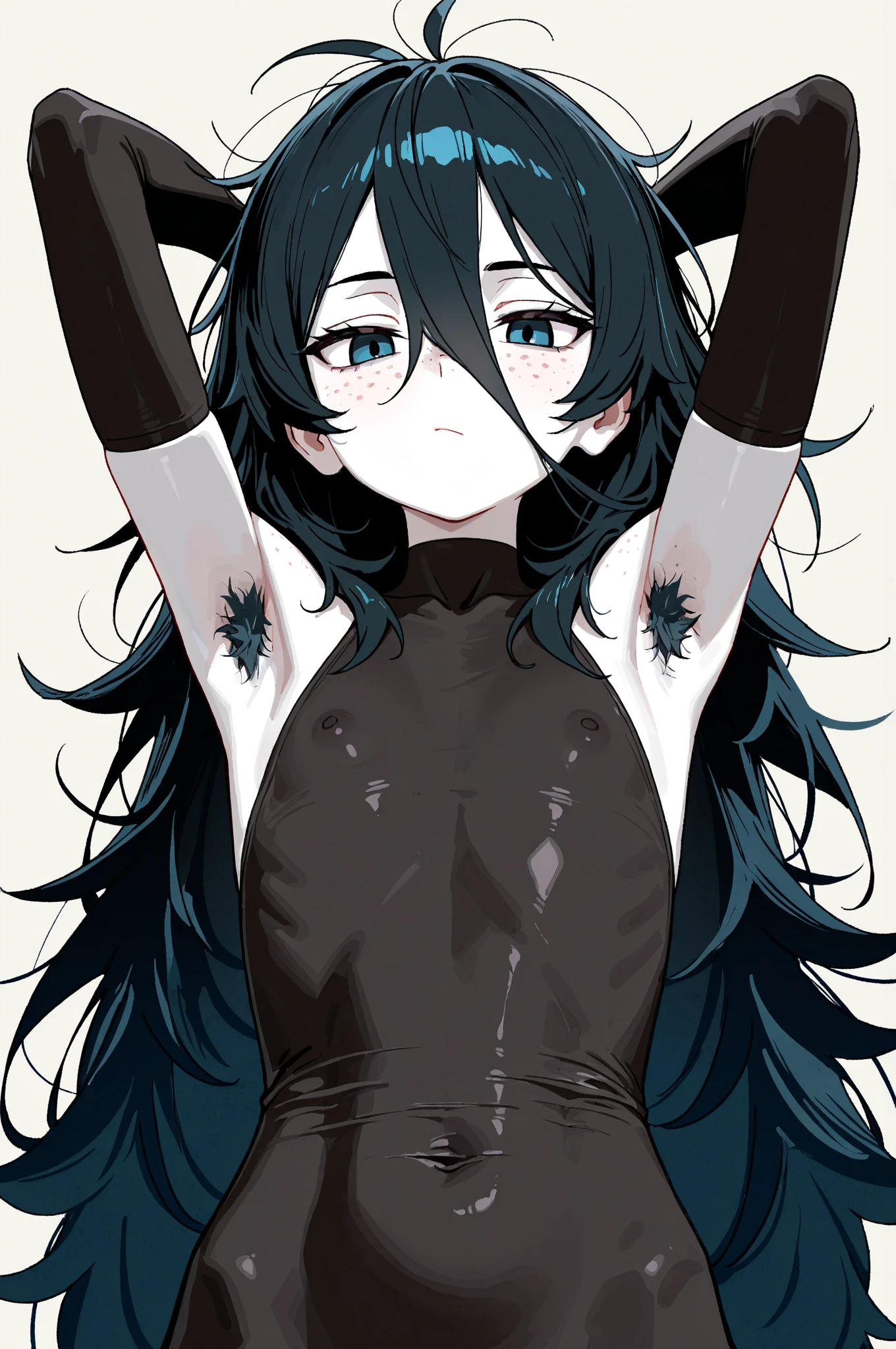 1girl, manhattan cafe \(umamusume\), leash. viewer holding leash, animal collar, collar, solo, flat chest, nipples, sweat, blush, looking at viewer, visible air, spoken heart, steam, cinematic angle, grayscale, embarrassed, fucked silly, torogao, masterpiece, highly detailed, explicit,nsfw