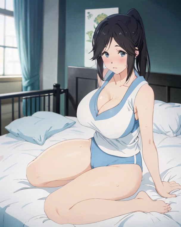 Hot anime girl, bikini, cleavage, breasts, thong, hot, standing in bedroom, bedroom