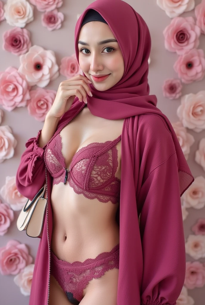 ((SLEEPING BEAUTY)), ((EYES WIDE )), ((OPEN BIG HUGE EYES)), ((FULL LACE)), Very Thin body (Wearing Bra Lingerie), (((HIJAB MALAY GIRL))), masutepiece, High quality, UHD 32K, Realistic face, Realistic skin feeling , A Malay Lady, 8 years old, , Very cute and baby-like face, (((FLAT CHEST))), (MATRIX WORLD), ((look In front  at the camera and SADNESS)), ((())), (((CUTE GIRL))), ((RED LIPS)), ((RED)), (naked undress). WEAR BRA LINGERIE, purple, lace