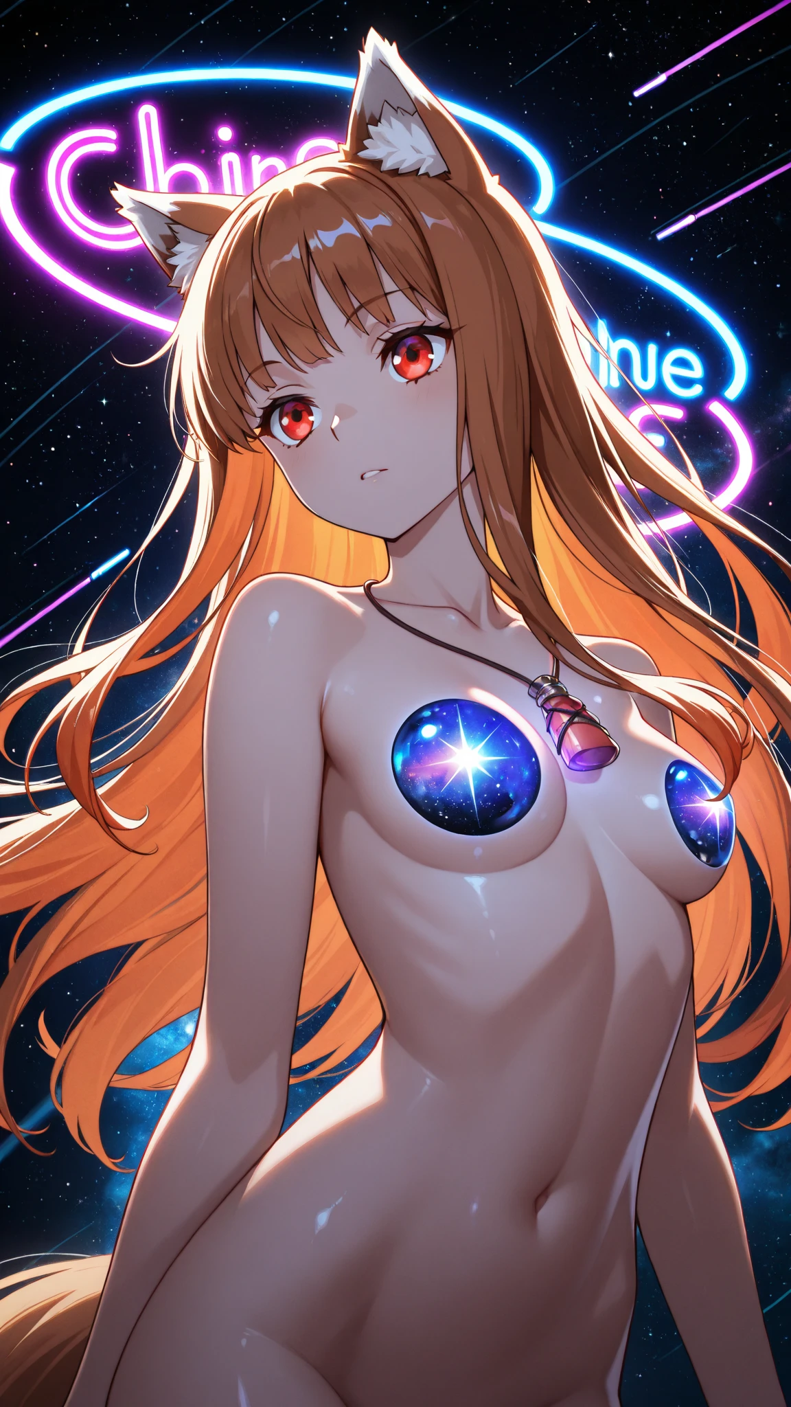 masterpiece, highest quality、1. A woman with beautiful eyes、(aty, long hair, blue eyes, red hair、hair between eyes)、((big breasts、huge breasts))、 (((((Full naked、nudist)))))、seiza、seiza