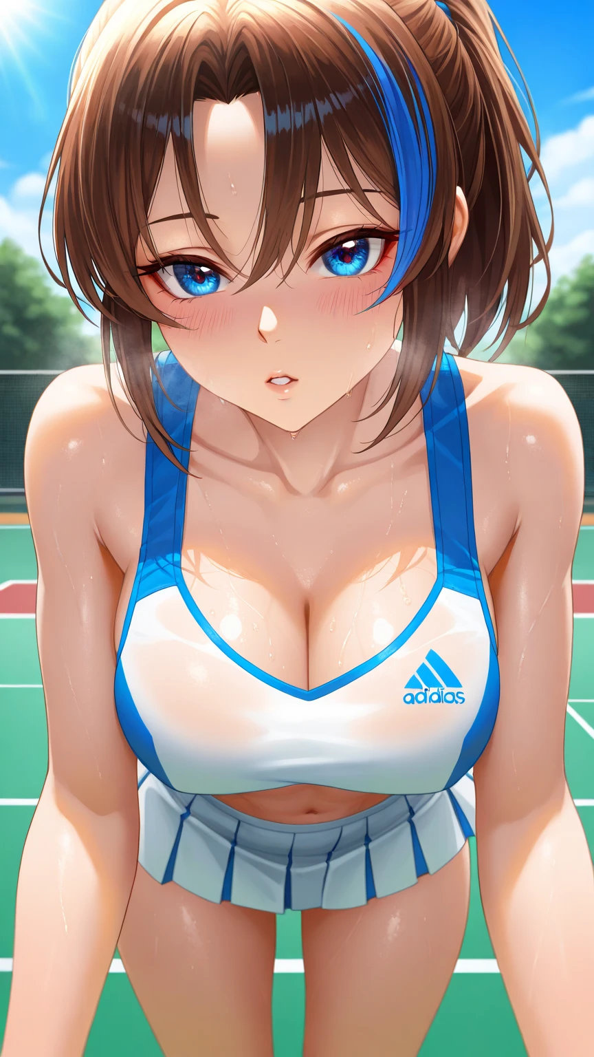 {{{{{16k,Ultra High-resolution realistic photograph of neat virgin first-year junior high school girl's in School-designated gym uniform with junior high ribbon as pretty as a actress in Grass schoolyard, She's in the first year of middle school, but she's too well developed, her cleavage tits are too beautiful, When she rolls up her gym clothes from the bottom her shyly hidden big tits come out in a plop, She's a virgin but she's popular popular popular and she just has an aura of being popular}}}}},{{Extremely detailed}},{{{{{dye her cheeks flush and integrated her head pure small, thick lips, Enchanting thick gross idol's Lips, She's a volleyball player so she has big boobs}}}}},{{{{{dark colored bang ponytail hair}}}}},{{{{{She get more attractive and smoother her body, her expression and appearance are transformed into that of a pure, Her white tits are so fluffy, and are depicted in great detail, but her sex appeal from her cleavage fills the schoolyard, her bodyline and tits and hips are getting cuter and cuter, She has been reborn as a pretty one-in-a-thousand-year girl with a sparkling aura of cuteness}}}}}