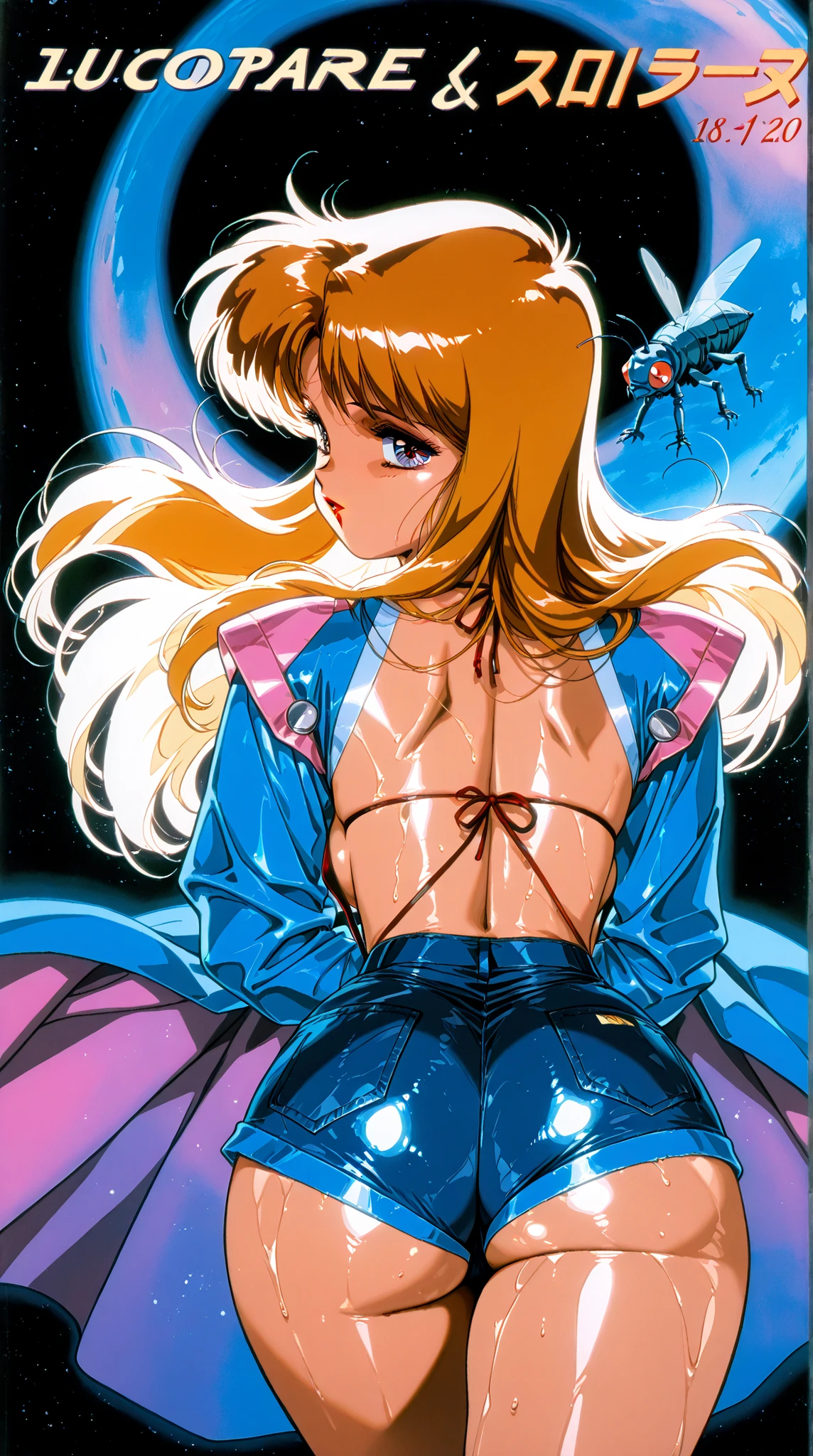 "(masterpiece:1.1), best quality,
1girl, (80s anime style:1.3), (eyelashes:1.5), (loli:1.2),
(intricate high detailed body:1.2),
(red hair:1.1), (bangs:1.1), (short hair, french braid:1.1), (headband:1.2),
green eyes, (lip stick:1.3),
(pale skin:1.3), (gigantic breasts:1.1),
(naughty face:1.2),
(see-through cloth bikini armor, corset:1.2), (mini skirt:1.2),
(knight armor, armored boots:1.2), (ahoge:1.2), gauntlets,
standing,
(upper body, cowboy shot, looking at viewer, from front:1.1),
(simple white background:1.2)"