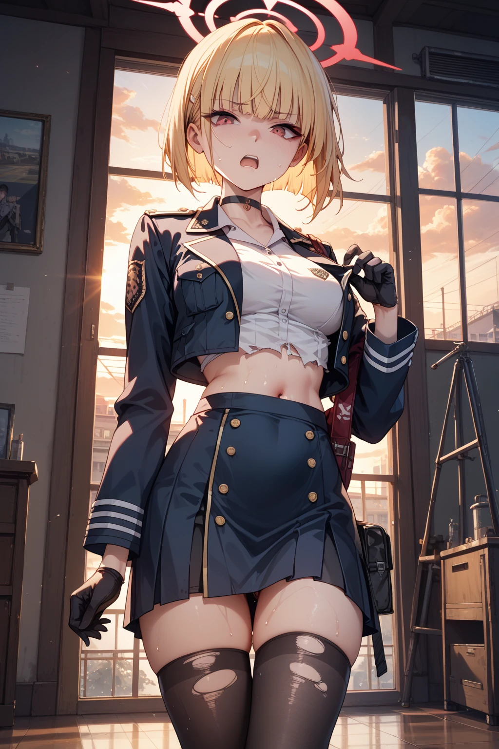 (from below:1.2),(from side:0.9), ((Face)), (Close-Up:0.4), 1female, teacher, wearing a hoodie, bootyshorts, Thicc, small breast, light colored hair, long hair, blue eyes, face to detail, detailed eyes, the background is a pizzaria, smiling, highest quality, (RAW photo:1.2)(Curve,Model,glamor:1.5),Beautiful breasts,Farbe_aberration,beautiful detailed shadow,Beautiful eyes,Beautiful body,Beautiful skin,beautifull hands,(medium_breasts:1.5),Brown hair,watching at viewers,black suspenders,Bulging big,breasts,walls: Black miniskirt, garters, Gaze, Small face,bangss,holster,Beautuful Women,hands up,leg holster,Gaze,black boots panty shot, provocation,flank,flank sweat soio,arm,,narrow waist,(with sparkling eyes and a contagious smile),her thin pubic hair, looking at viewer, pose muy sexy"