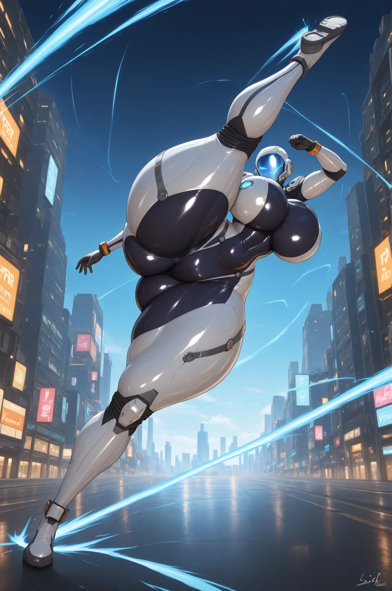 inflatable, city, woman, <lora:GiantInflatableWomen:1>