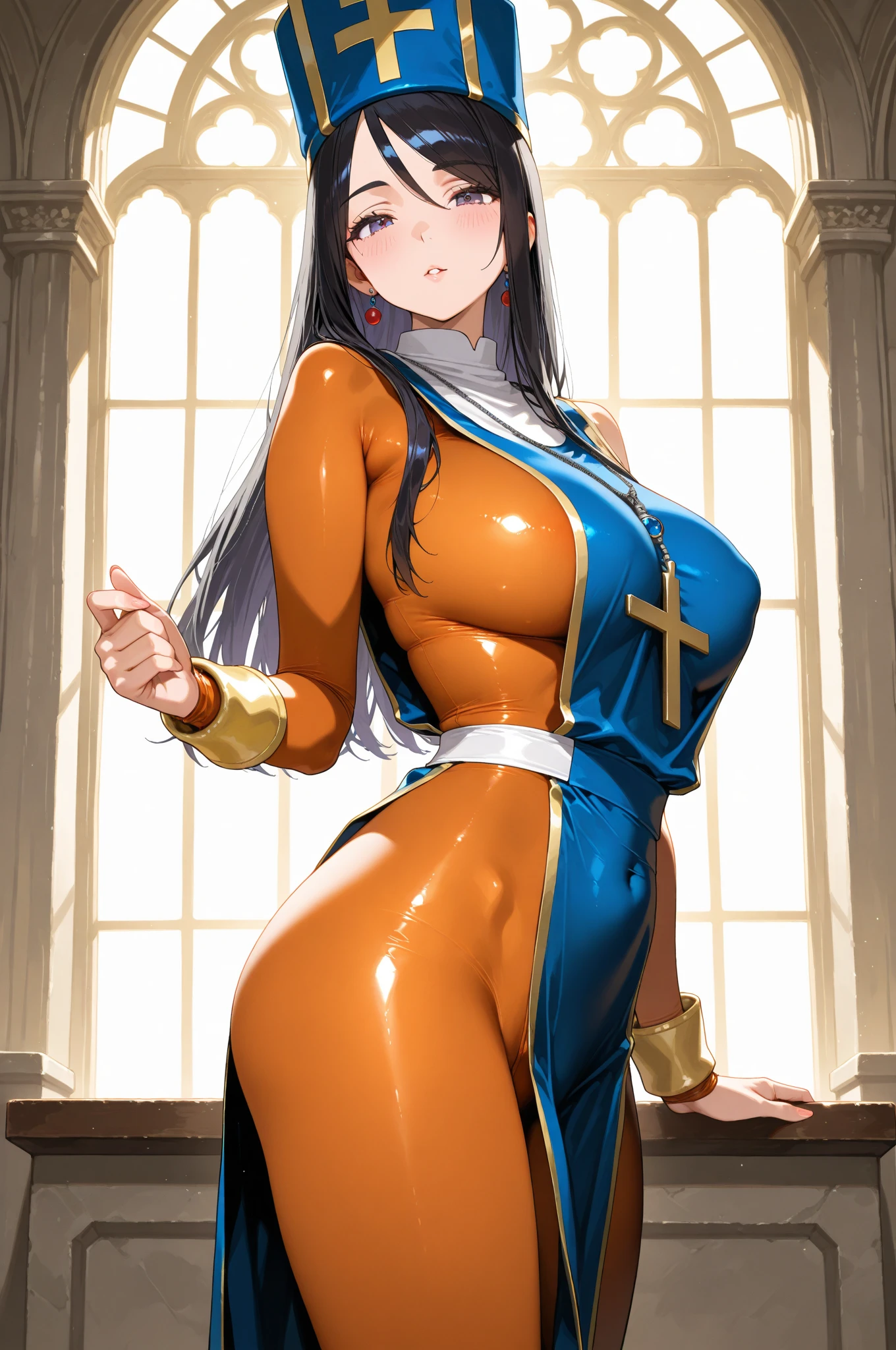 masterpiece, Highest quality, High resolution, Hancock 1, One girl, Boa Hancock, Large Breasts, Long Hair, Epaulettes, Cape, Side slits, Cowboy Shot, Are standing, View your viewers, Sexy pose, , Hands Behind Back, Perfect Fingers,(((Stretch your legs and show your butt)))、((Shiny下着)))、Beautiful beauty、Long black hair、((whole body))、(((Photo taken from below、Accentuate your breasts)))、Large Breastini skirt、Panties are black lace、tall、Long limbs、hairstyle semi long、Big Breasts. (Highest quality, 4K, 8K, High resolution, masterpiece:1.2、Big Breasts),Shiny、Realistic photos 、Every detail is reproduced、Very detailed