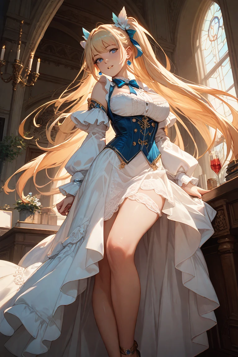 nsfw, (masterpiece, top quality, best quality, highly detailed:1.6), extremely detailed CG unity 8k wallpaper, strong facial expression, (sharp eye:1.2), (scowl:1.1), (embarrassed,blush:1.3), (steam:1.5), (wet:1.1), (sweat:1.1), (trembling:1.3), (open mouth, wavy mouth:1.4), (harf open eyes:1.5), (feeling weak:1.5), (shoot from front, looking at viewer:1.2), (squatting, skirt lift, clutching skirt:1.5),  (1 women, princess in castle bedroom, indoor, White princess dress, silver tiara:1.4), (Unsurpassed gorgeous rococo victorian gown with voluminous hoop skirt and long hems, princess style skirt), (panties around one leg:2), (bravery crying, sobbing:1.5), White high-heels, (long hair, Blonde hair, pubic hair, Blonde:1.5), (girl trembling with sexual climax:1.5), colorful, full body, wide shot, perfect composition, (chrotch, pussy, urethra, panty, panties), urination, incontinence, piss, peeing self, A lot of pee, having an accident, pee running down legs, (((pee stream))), (pee puddle), wetting herself, pee stain, peeing, blush, trembling, embarrassed, large breasts, Yellow pee, ((leaking pee)), Shaking one's shoulders, Breaking a sweat on forehead, puddle of pee, Pee at your feet, Pee spread on the floor, Pee stains, Dripping pee between my legs, Feet wet from pee, Pee-covered feet, Pee at your feet, want to pee, about to pee, Full bladder, Pee-soaked dress, Pee-soaked high-heels, natural makeup,
