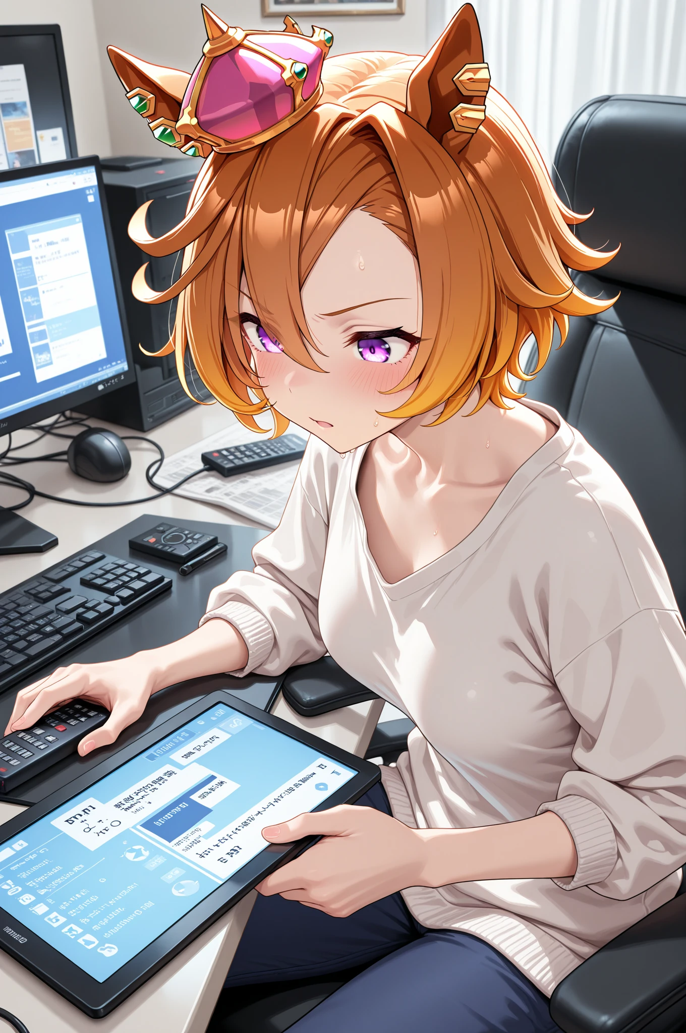 ichikanakano, Nakano Ichika, short hair, bangs, blue eyes, Hair between the eyes, Pink Hair, Grin,smile,Glasses,black tank top shirt,Skinny jeans,Stiletto heels,interior,There is a computer on the table,whole bodyがイラストに入るように,Walking,Daytime,Clear skies,
break indoors, office,
break looking at viewer,whole body,
break (masterpiece:1.2), Highest quality, High resolution, unity 8k wallpaper, (figure:0.8), (Beautiful attention to detail:1.6), Highly detailed face, Perfect lighting, Highly detailed CG, (Perfect hands, Perfect Anatomy),