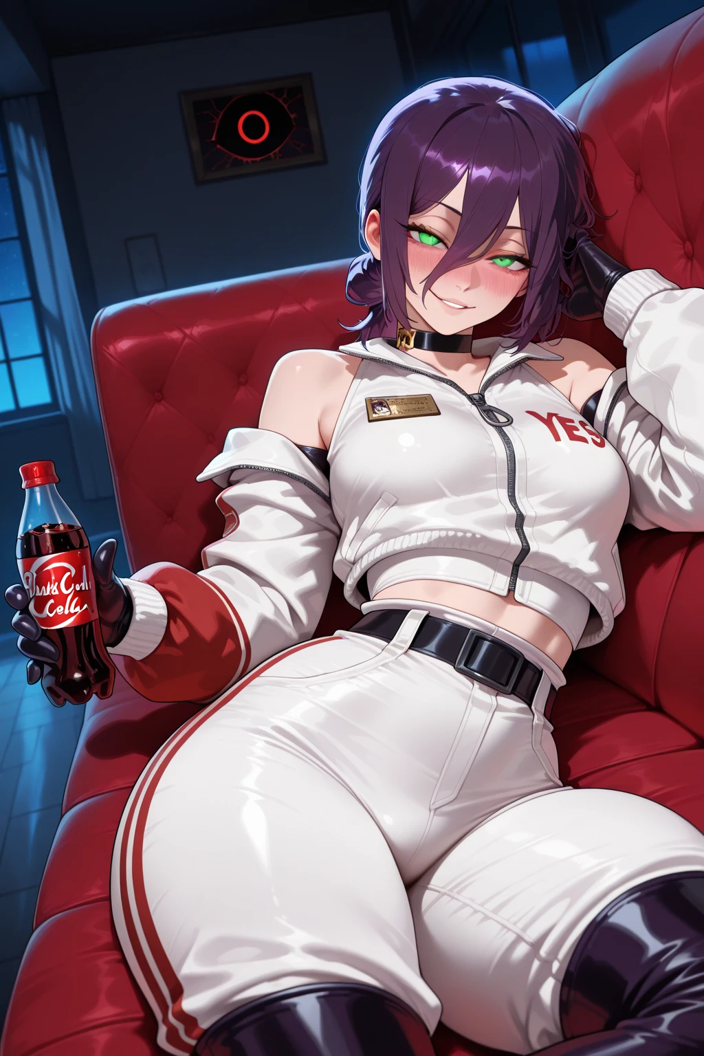 ore_9, score_8_up, score_7_up, lucy from cyberpunk edgerunners, full body, beauty woman, drinking coffee, night, sit
