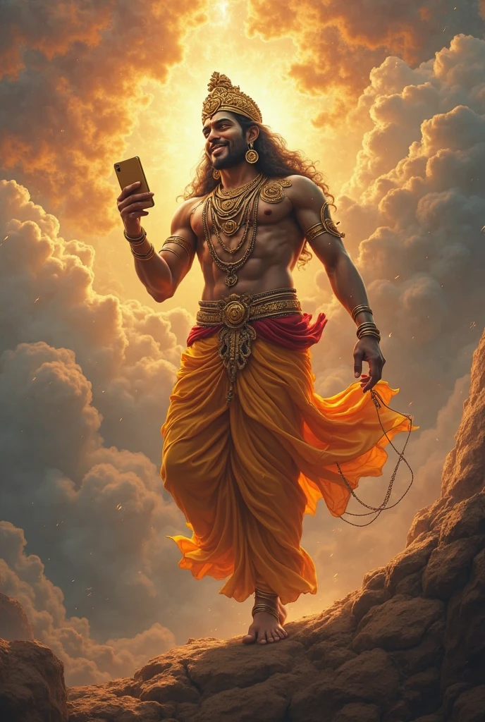 हनुमान जी भारतीय संविधान को लेकर उड़ते हुए