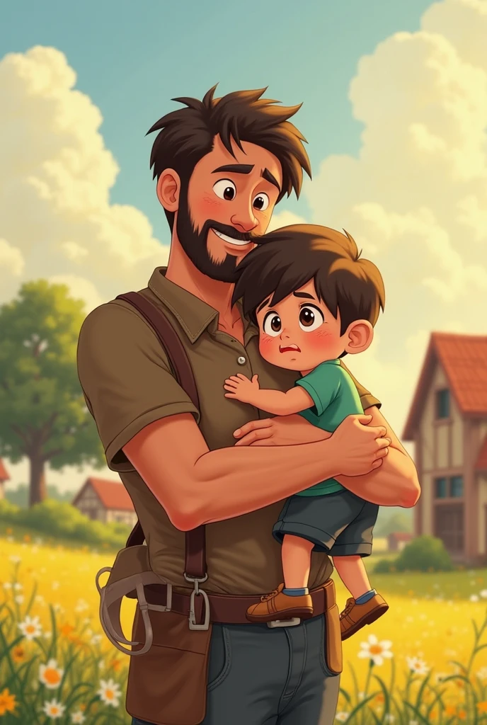 Dad and son With the letter L the dad and son With the letter A