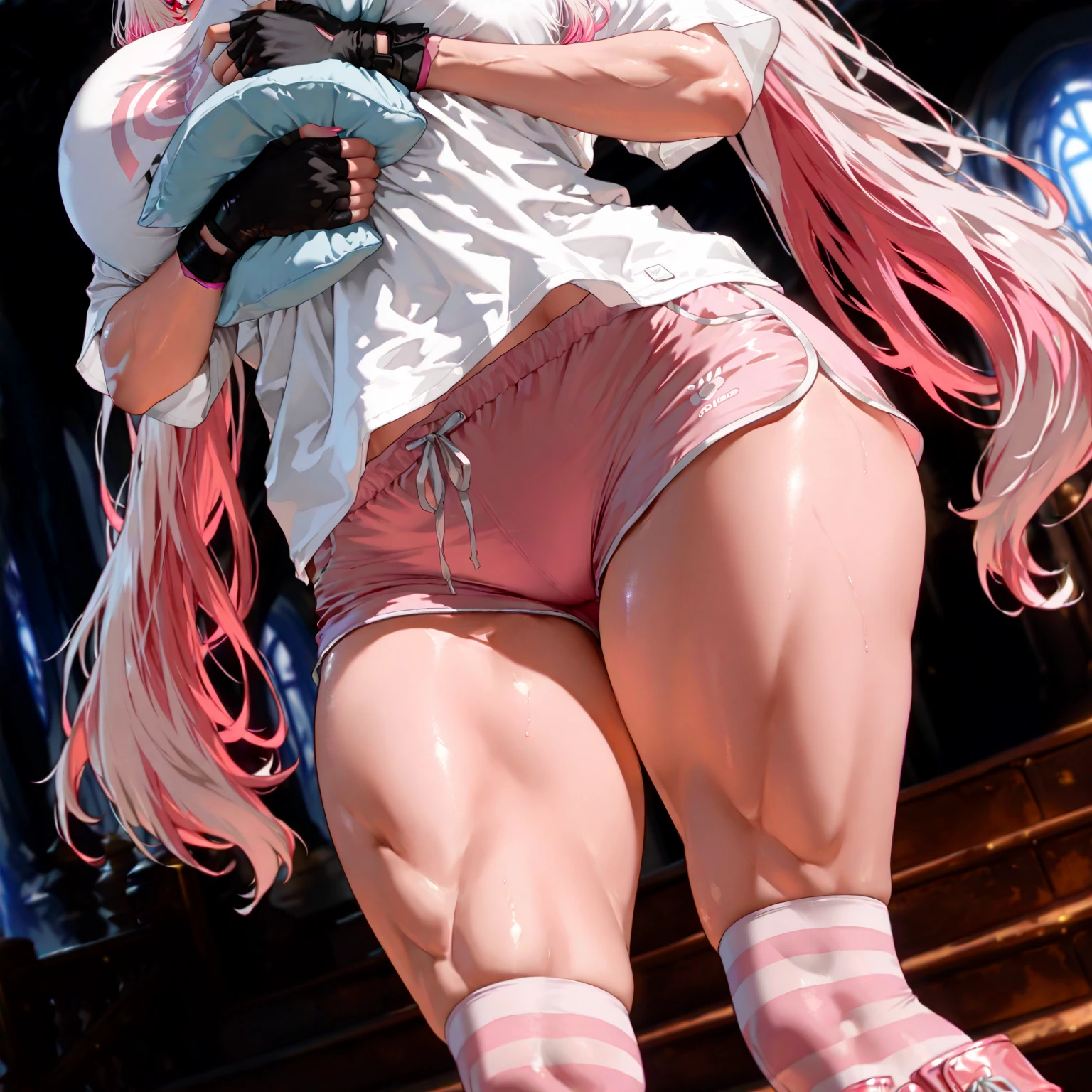 Photo of Anna of Lili from tekken, Nice, squatting, big butt, massive butt, thick thighs, oily skin