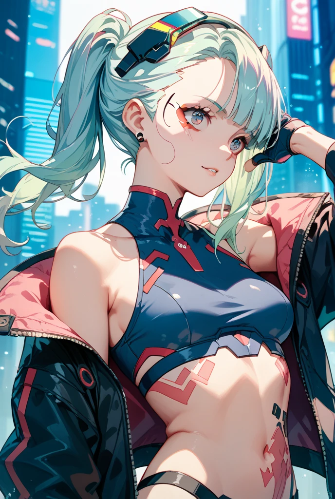 (80's, Retro, City Pop Poster:1.5), (Album cover), (masterpiece, Highest quality), (anime, figure), 
Best Photo Poses, Dynamic Angle, Cowboy Shot, blonde Russian girl, 19 years old, Large Breasts, Wide Hips, Perky ass, Round ass,
girl, alone, smile, A perfect eye for detail, Delicate face, blue eyes,
High Fashion, 