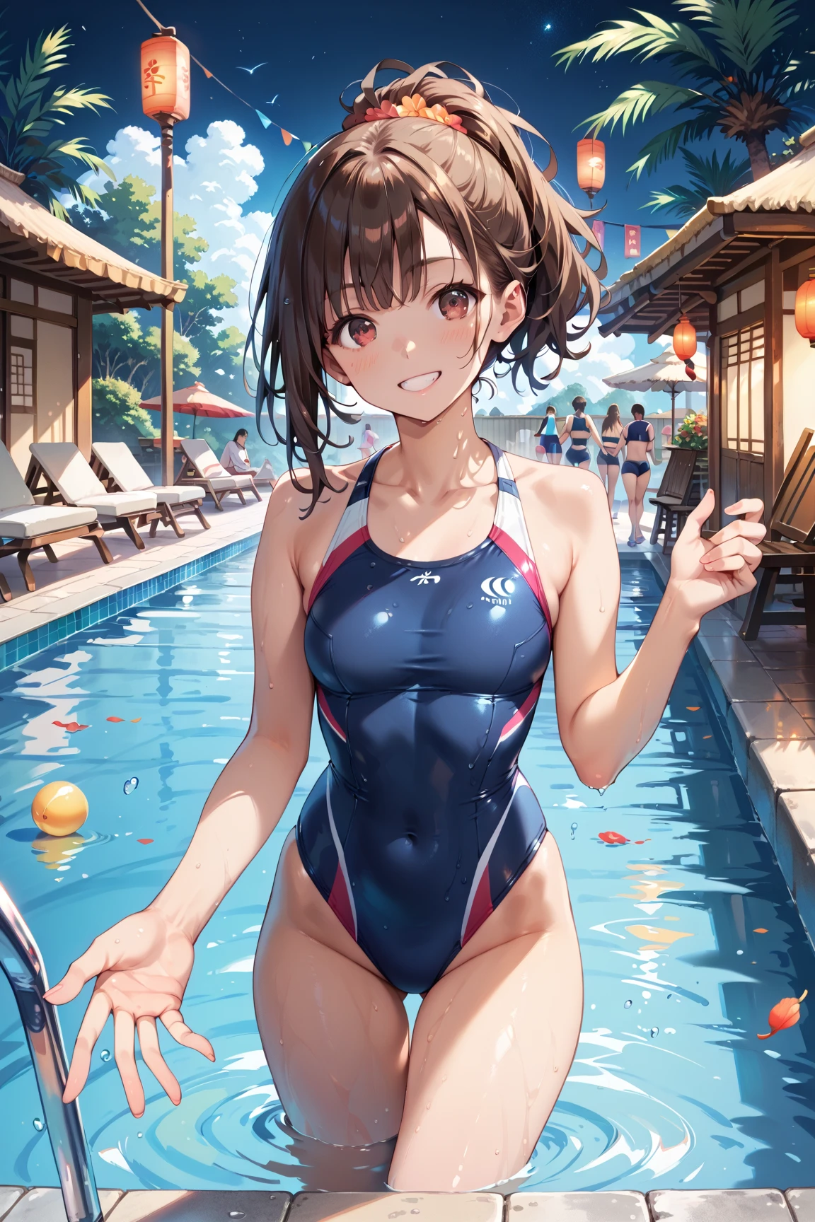 expensivequality illustration, masterpiece, Very delicate and beautiful, Attractive girl,(Gymnastics leotard,Tight leotard,length_Leotard with sleeves,expensive_Leg leotard,athletic leotard),(Her leotard ripped, exposing her breasts and pussy), Audience reaction,thin,Slender body,slim,expensive school,Gym,Gymnastics Club,