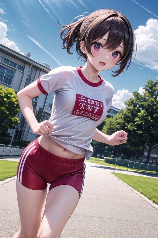 An innocent smile、Running in the park、Running Wear