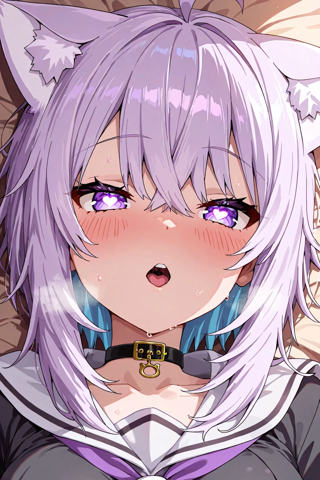 masterpiece、highest quality、girl 1、Super detailed、Mekomata Okayu　Ahegao、acme face、stick out tongue、Drool、salivate　face is close、Facial Close-up