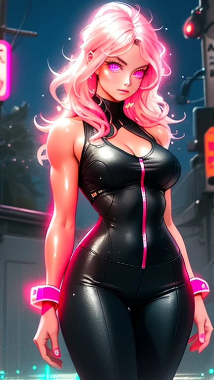 ((Best quality)), ((masterpiece)), (detailed: 1.4), (Absurd), Tank pilot woman ready for war, shiny skin, perfect body, defined muscles, half-thick bare thighs, closed mouth, only in panties, (((include stars throughout the outfit))), muscular body covered by yellow tech star outfit, Neon Genesis Evangelion style and masamune shirow girls, cyberpunk, generous neckline, ((perfect large breasts)),  (well-outlined green eyes without pupils), ((long and very black eyelashes)), (((dark yellow clothing))), (misaligned purple and white hair), (((rot rod flames covering the breasts))), (Cosmic tattoo on the arms), short underwear, garter belt, by mucha, niji --V5, close to real, psychopath, crazy face, sexy pose, 2 piece clothing, pastel, centered, scale to fit the dimensions,  HDR (High Dynamic Range),Ray Tracing,NVIDIA RTX,Super-Resolution,Unreal 5,Subsurface Dispersion, PBR Texture, Post-processing, Anisotropic filtering, Depth of field, Maximum clarity and sharpness, Multilayer textures, Albedo and specular maps, Surface shading, Accurate simulation of light-material interaction, Perfect proportions, Octane Render, Two-tone lighting, Wide aperture, Low ISO, White balance, Rule of thirds,  8K RAW, crysisnanosuit