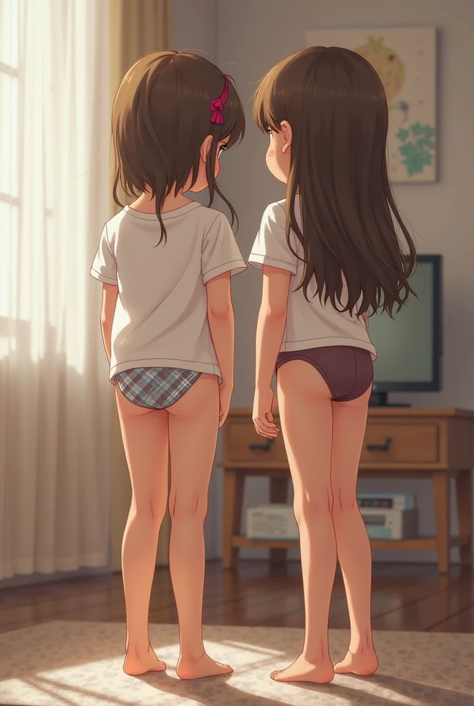 2girls, diaper, ass, kindergarden, ass showing, spank, black girl,