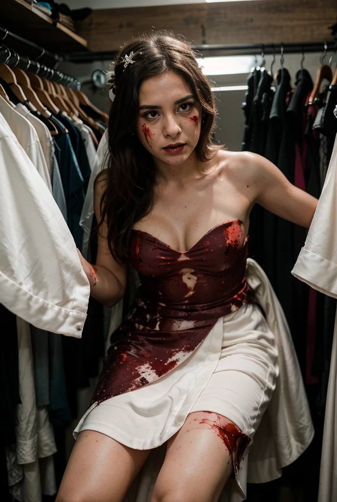 Beauty Freya, knife blood splashed