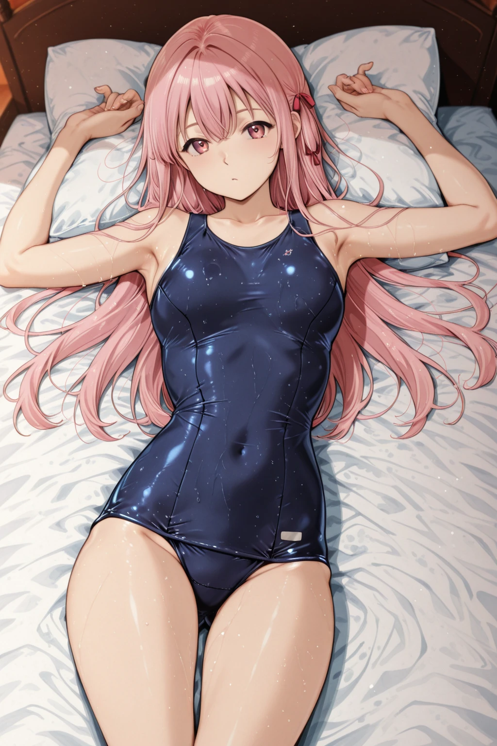 ((( Kawaii, Nendoroid, 3D ))) , ((( Kentarou Yabuki style ))),((( To LOVE-ru ))),1 cute girl,((( Lala Satalin Deviluke / SD characters ))) , Green eyes , Vivid Pink hair, ((( long straight hair ))) , medium boobs , (( school swim suit )) , full body shot, sitting on pool side,BREAK , (((good anatomy, perfect anatomy ))), break,
1 cute girl, dakimakura,