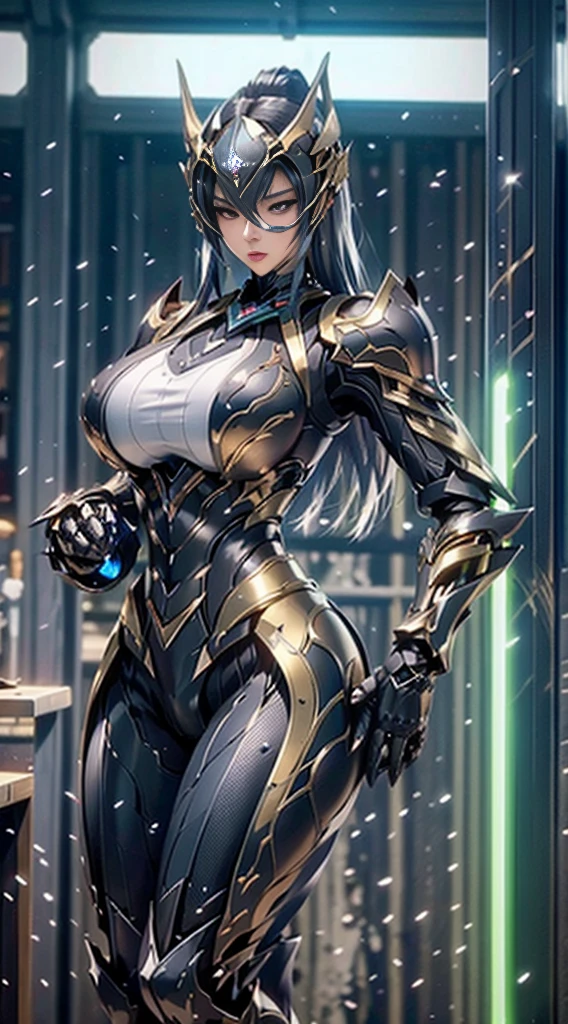 ((unreal enginee 5)), lifelike rendering, excellent, (Full Armor Body), (cloaks), looking in camera, Stand in the studio, Beautiful face, makeup, CGI Mix, (Photorealism:1.2), Ultra-realistic UHD face, (Huge fake:1.4), (huge-breasted:1.1), (Muscle abs), (Big butt), (wide hips), (thick thighs), Slim waist, an hourglass figure, Half body, ((Glowing skin)), ((Shiny skin)), Realistic body, ((She has a sexy body)), ((Clean skin)), Photorealistic, Bokeh, Motion Blur, masutepiece, hight resolution, 1080p, Super Detail, Textured skin, (ultra detailed armpit:1.4), dark elf, grey skin, long white hair, pointy ears, drow, red eyes.