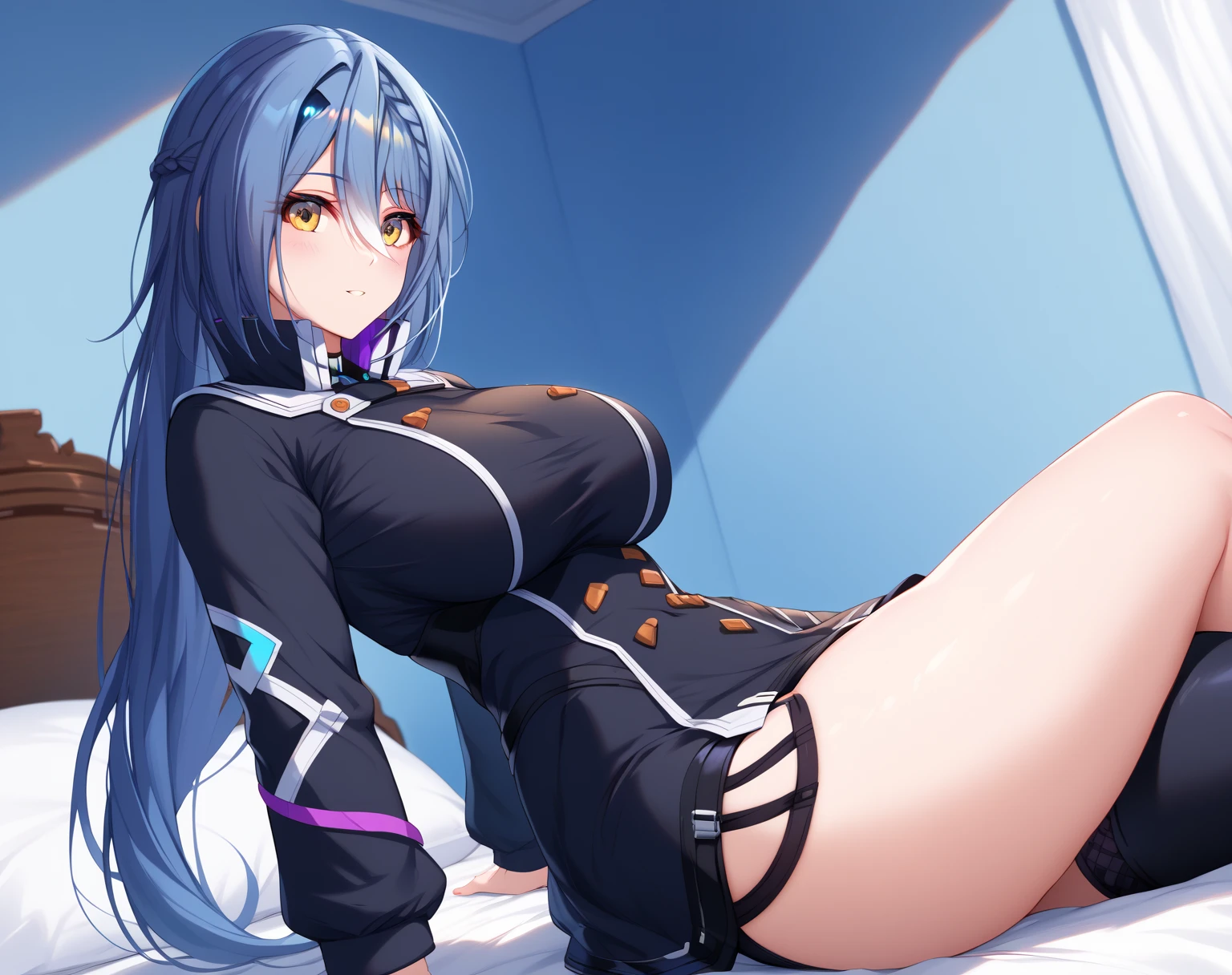 Etra_About,独奏,long、(black thighhighs:1.3),1girl in,looking at the viewers, BREAK (masutepiece:1.2), Best Quality, High resolution, Unity 8k壁纸, (Illustration:0.8), (Beautiful detailed eyes:1.6), extra detailed face, Perfect Lighting, extremely details CG, (Perfect hands, Perfect Anatomy)、NSFW,Normal bit,(vaginal,SEX),(Missionary position,((1man with 1woman,Having sex)),Lying in bed,bird’s eye view),(Spread legs),(Sleep on your back:1.3),(Be scared)、3 Male、(Crying face:1.3)、(Penis inserted into the vagina :1.5)、,3boys、Open mouth、hand job、multiple penises