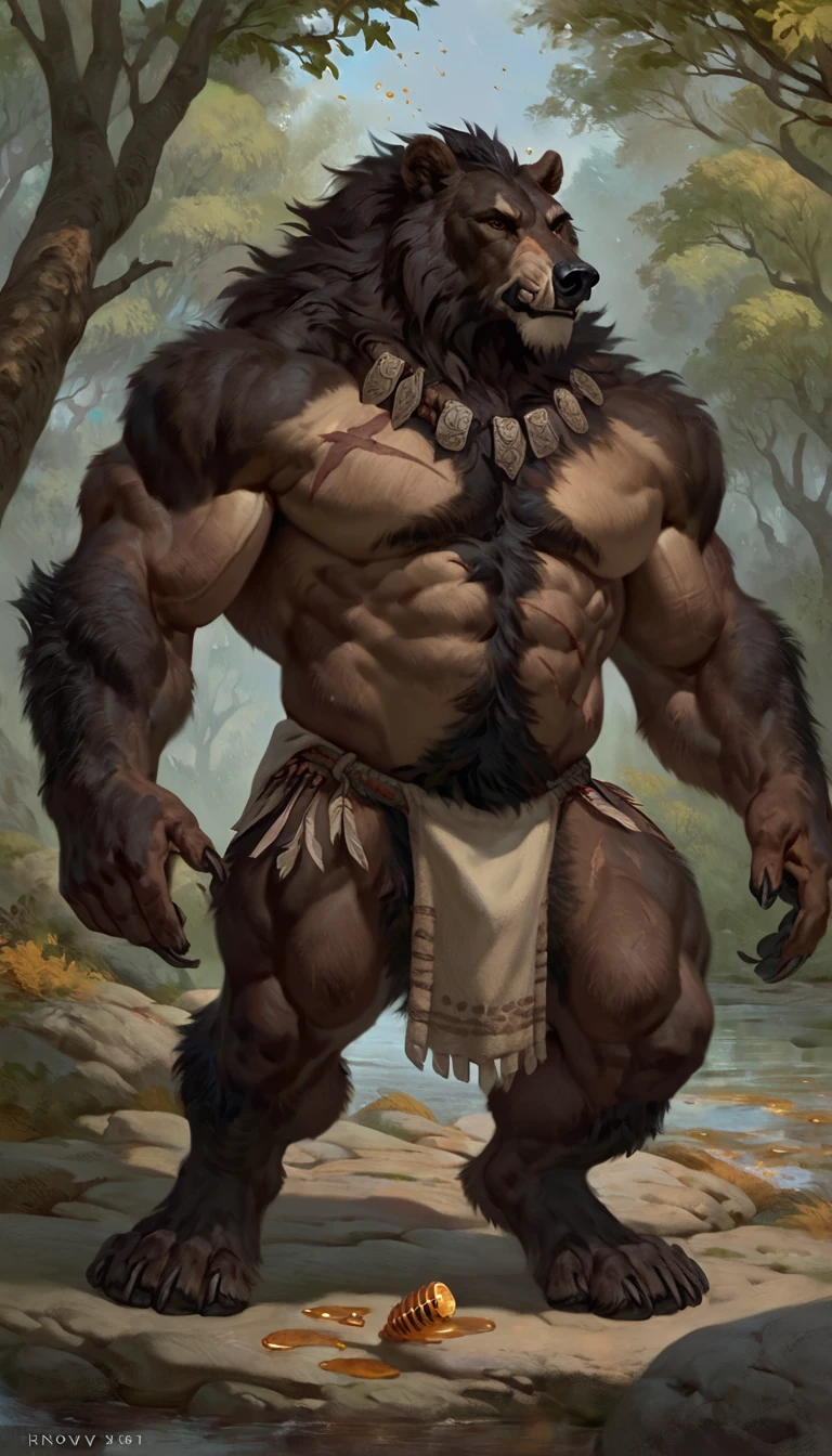 lindong, lucusold, a man with a huge muscular and fat hog, boar fox walking in fantasy word, magic forest, glowing plants, ((muscular, musclegut, big belly)), thicc, lowres, giant and muscular, danbooru and artstation, heavy detailed, insanely inflated hips, proportionally arms, commission for high res, detailed but rough, semirealistic:1.3