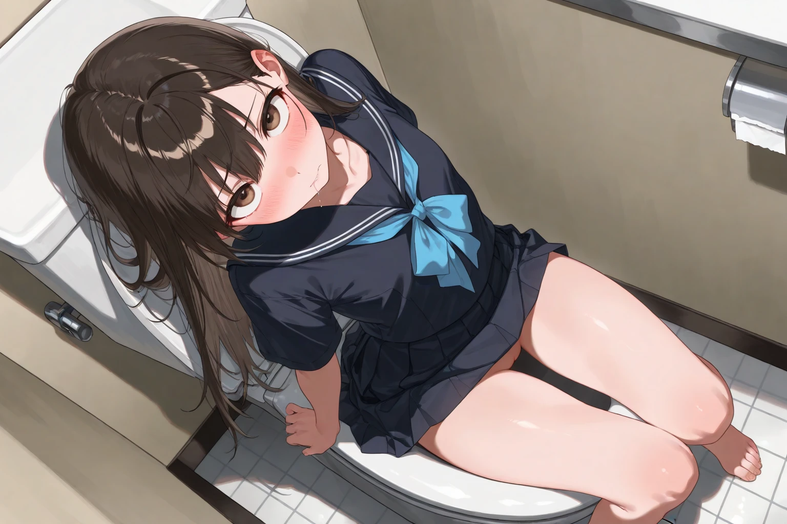 ((Highest quality, 16K, masterpiece: 1.3)), ((small胸、10 year old girl、Small Head)), Beautiful Woman with perfection Figure: 1.4, Slim Abs: 1.2, ((Beautiful glossy brown hair)), ((small: 1.4)), ((K-POPアイドル: 1.3)), ((Twin tails))、((shower, White Water)), ((field)), ((stop temporarily)), ((Fascinating)), ((ピンクのsmall美しいNipples)), (((naked足の)))、(((((frontage)))))、((Hips))、(((naked足の)))、(((Spread your legs)))、(((Split))), (((excessive cum on bady)))、超リアルな 16K cg, perfection Face, perfection, Clean Solo, (blush: 0.5),masterpiece, Professional artwork, Famous works of art, 優しくsmile, A big smile, Beautiful Eyes, ruddy skin, perfectionな指, Beautiful Hands, Depth of written boundary, Realistic: 1.3, (Cinematic composition: 1.3), (HDR: 0.1), Accent lighting, naked, smile, athletic body shape, Legs apart, Raising his leg, double eyelid, eye contact, Nipples, whole body, From head to toe、naked足、(((Chained and confined to a dirty public toilet)))、((Ass up wait feet))。
