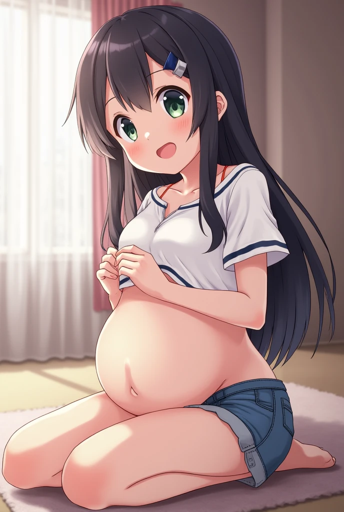 NSFW、swollen belly、pregnancy、teenage girl,messy hair,sexy,have a tattoo,small breasts、attraction,heartwarming,Heart rate,croppweave shoulder,bare chest,show your stomach,reveal female length'feet,I Don'Don'Don'don't have shoes,翡翠のfeet,open your mouth,Panting air,face turns rweave,I'I'I'I'I'm shy,provocative pose,sexual ,sexual huge breasts cleavage,impliweave,weave,hold on tight,Sweat,たくさんのSweat,between strands,liquid