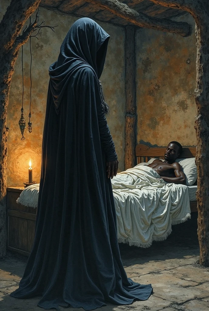 score_9, score_8_up, score_7_up, score_6_up, source_anime, BREAK long hair, multiple girls, dress, holding, monochrome, ass, greyscale, lying, horns, barefoot, hood, book, kneeling, knife, robe, candle, candlestand, horrorStylez